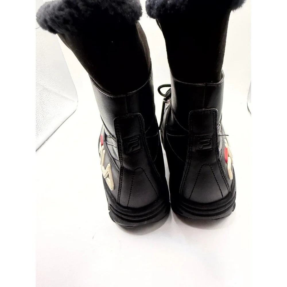 Fila Disruptor 5HM00545-014 Womens 7 Black‎ Leather Shearling Winter Snow Boot